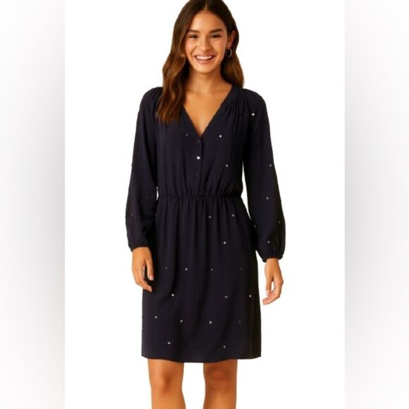 Lilly Pulitzer Silk Mirrored Long Sleeve Dress - Picture 1 of 11